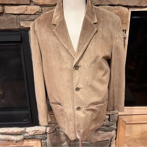 Jones New York Camel suede, leather Blazer men’s size 46R